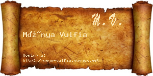 Mánya Vulfia névjegykártya